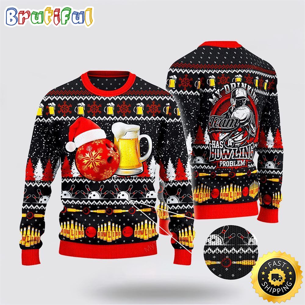 Bowling And Beer Lovers Gift Ugly Christmas Sweater Gifts For Bowling Master