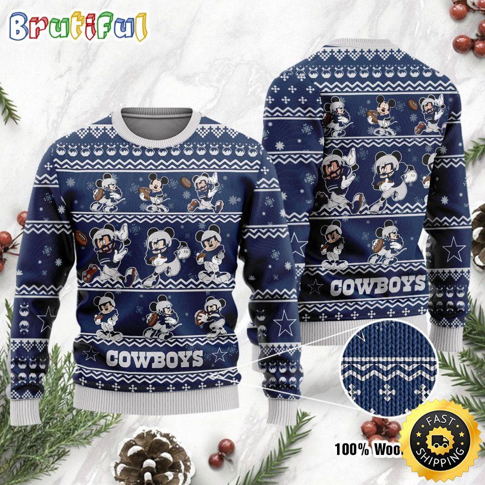 Dallas Cowboys Ugly Christmas Sweater Captain Mickey Mouse Perfect Gift For Football Fans