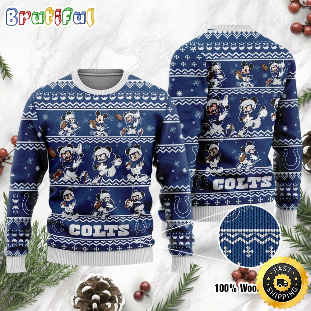 Indianapolis Colts Ugly Christmas Sweater Captain Mickey Mouse Perfect Gift For Football Fans