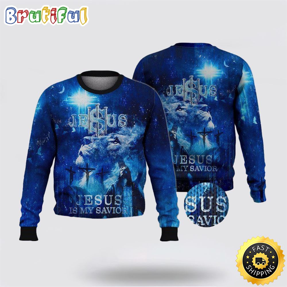 Jesus Is My Savior Ugly Christmas Sweater Gifts For Christian Families