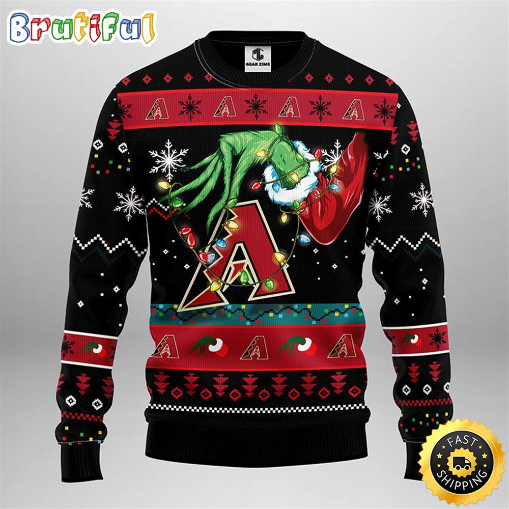 MLB Arizona Diamondbacks Christmas Ugly Sweater Grinch Gift For Baseball Fans