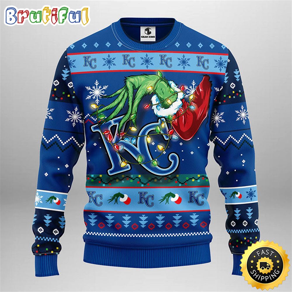 MLB Kansas City Royals Christmas Ugly Sweater Grinch Gift For Baseball Fans
