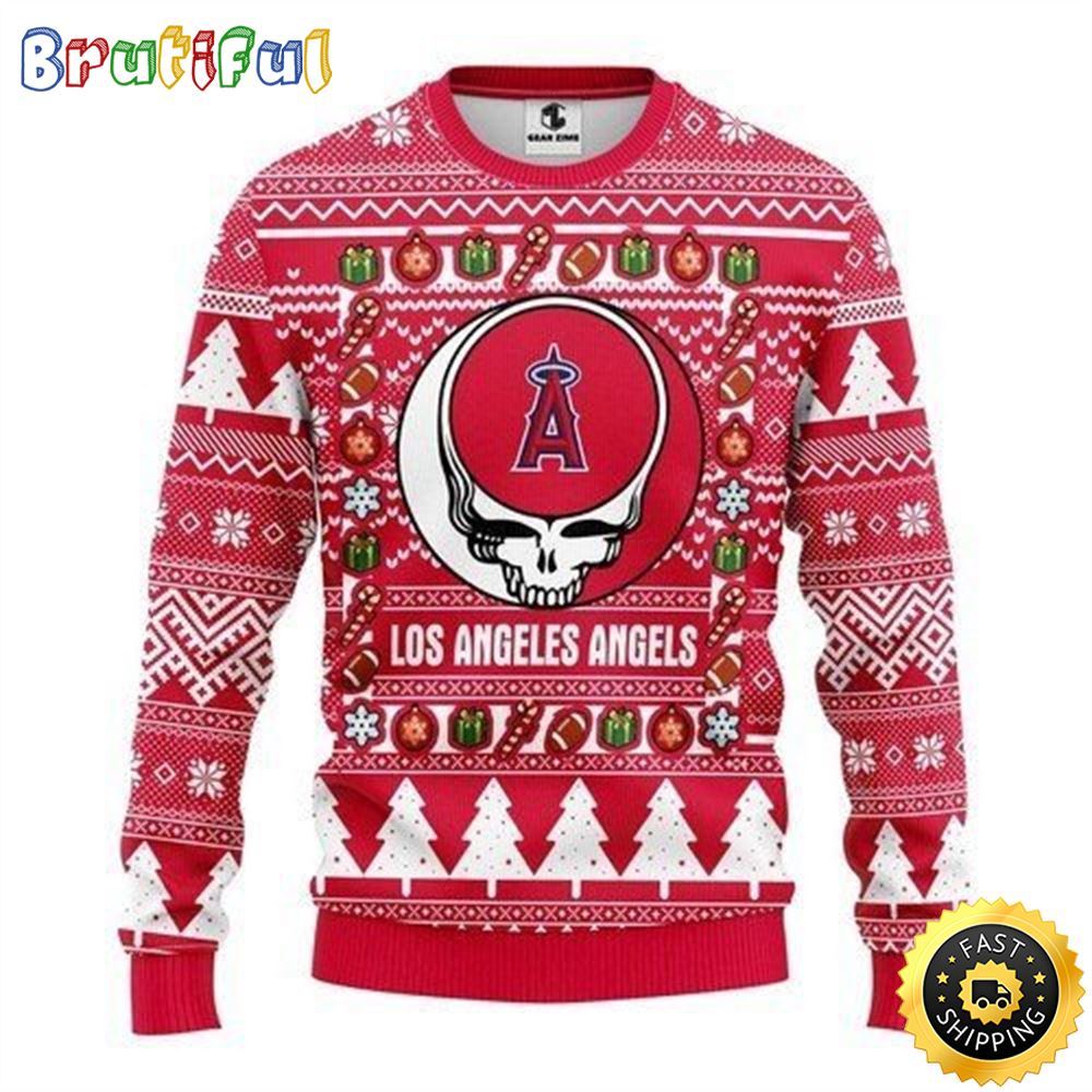 MLB Los Angeles Angels Ugly Christmas Sweater The Intelligence Of The Skull Unisex Sweater