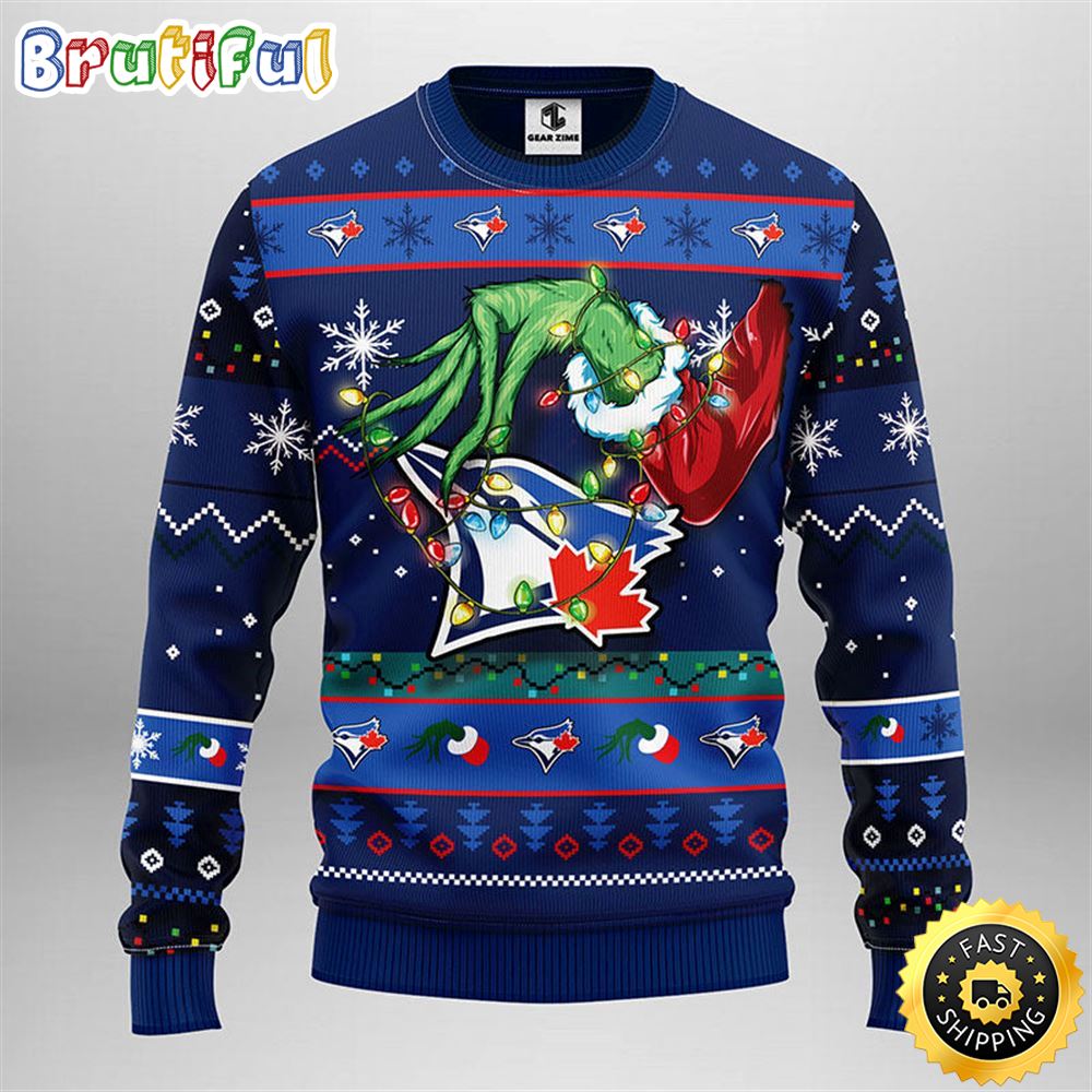 MLB Toronto Blue Jays Christmas Ugly Sweater Grinch Gift For Baseball Fans