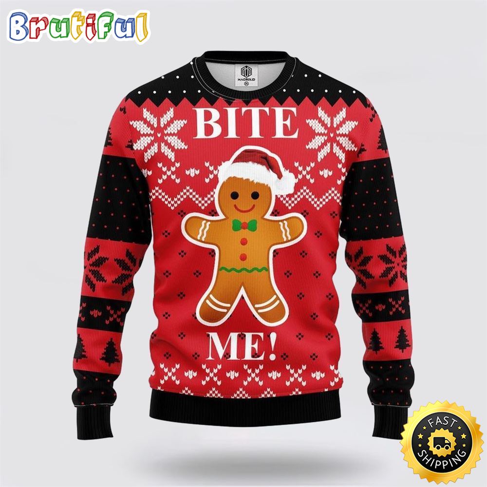 Merry Christmas Funny Bite Me Ugly Christmas Sweater Christmas Gift For That Everyone Will Love