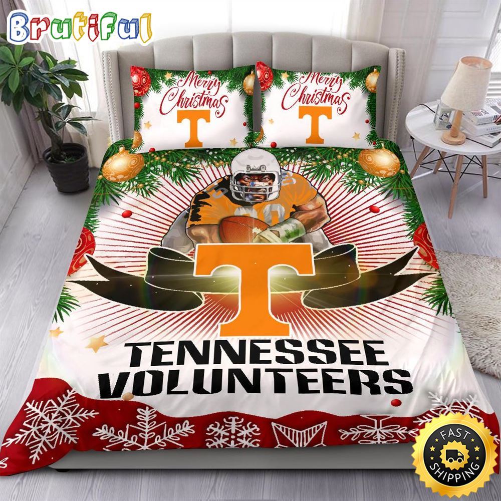 NCAA Tennessee Volunteers Bedding Sets Merry Christmas Quilt Bedding Sets