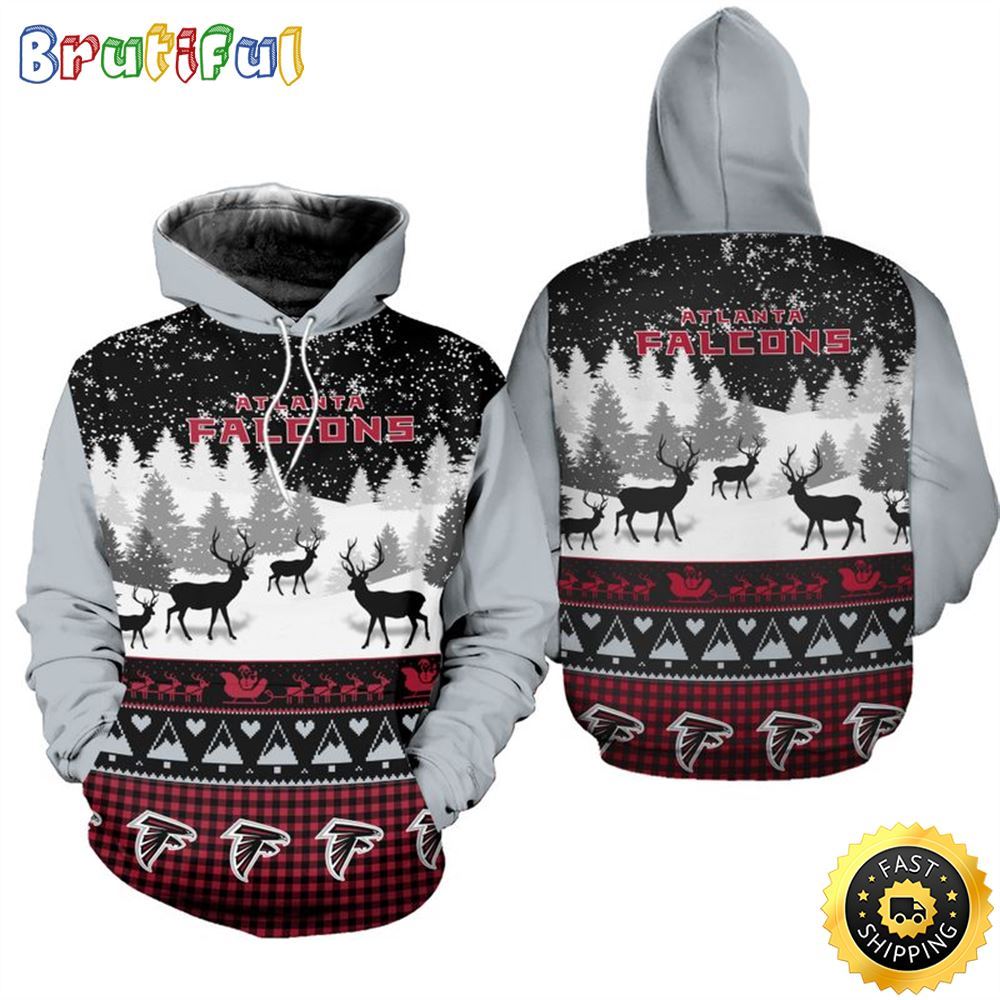 NFL Atlanta Falcons Christmas Is Here All Over Print 3D Hoodie Unisex Hoodie