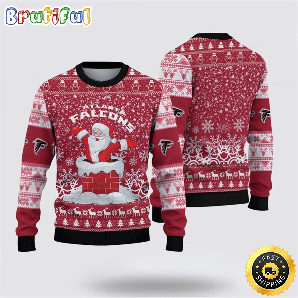 NFL Atlanta Falcons Ugly Sweater Printed Christmas Funny Santa Claus Show Team Spirit