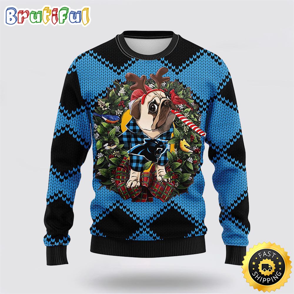 NFL Carolina Panthers Ugly Sweater Pub Dog Ugly Christmas Sweater
