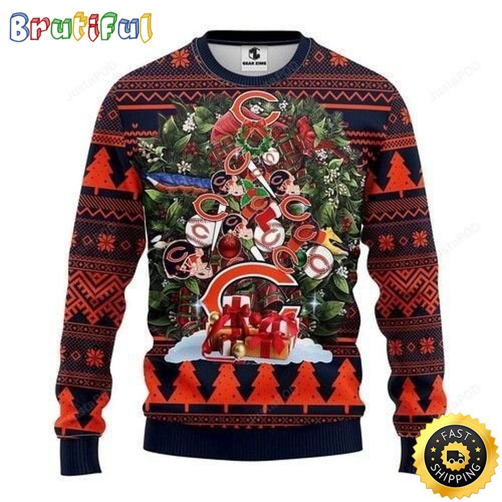 NFL Chicago Bears Ugly Christmas Sweater Tree Christmas Unisex Sweater