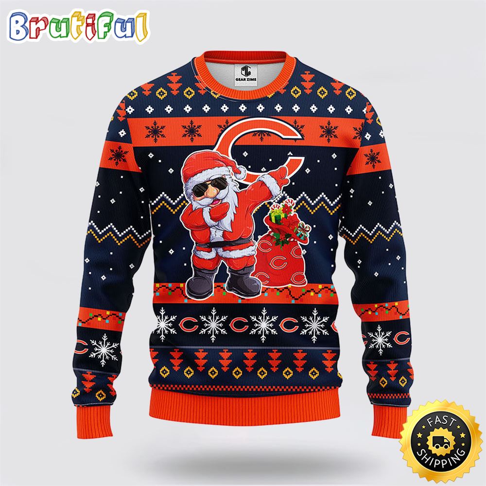 NFL Chicago Bears Ugly Sweater Santa Claus Ugly Christmas Sweater