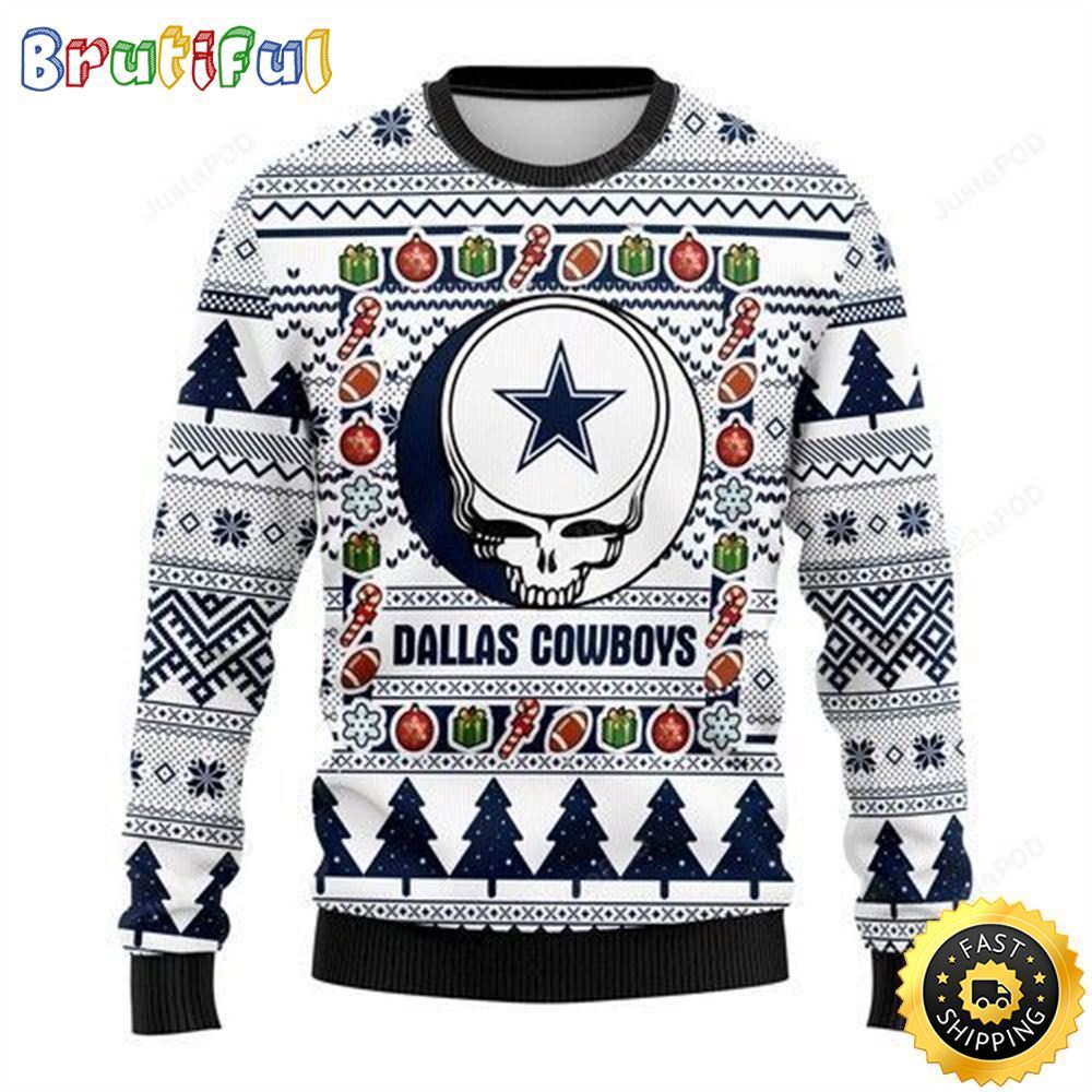 NFL Dallas Cowboys Ugly Christmas Sweater The Intelligence Of The Skull Unisex Sweater