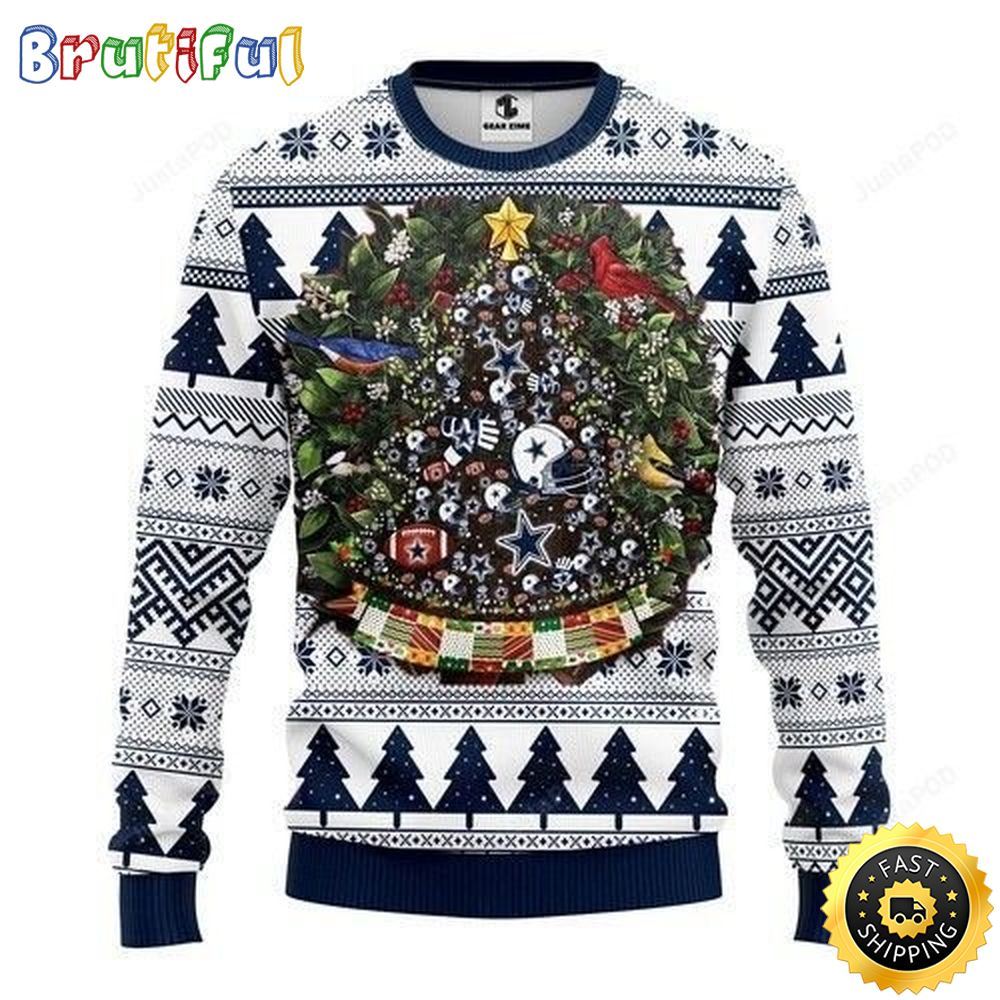 NFL Dallas Cowboys Ugly Christmas Sweater Tree Christmas Gift For Football Fans