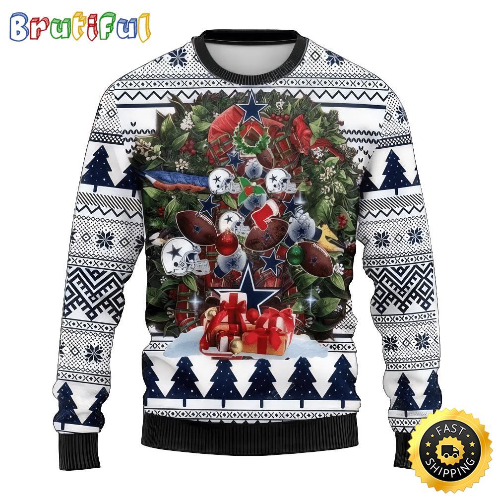 NFL Dallas Cowboys Ugly Christmas Sweater Tree Christmas Unisex Sweater