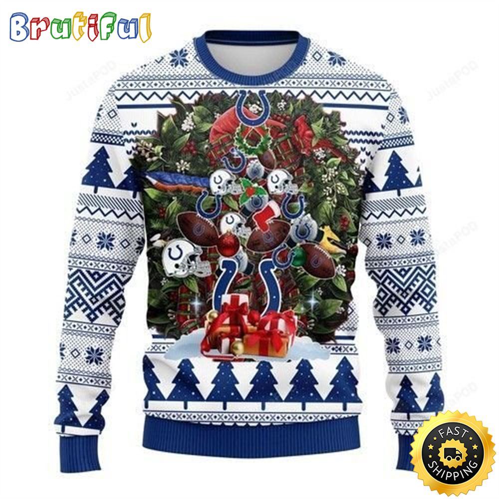 NFL Indianapolis Colts Ugly Christmas Sweater Tree Christmas Unisex Sweater