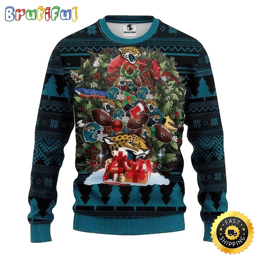 NFL Jacksonville Jaguars Ugly Christmas Sweater Tree Christmas Unisex Sweater