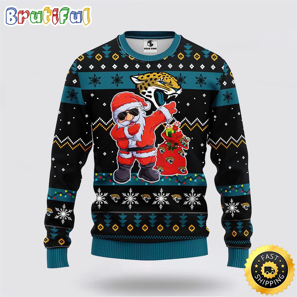 NFL Jacksonville Jaguars Ugly Sweater Santa Claus Ugly Christmas Sweater