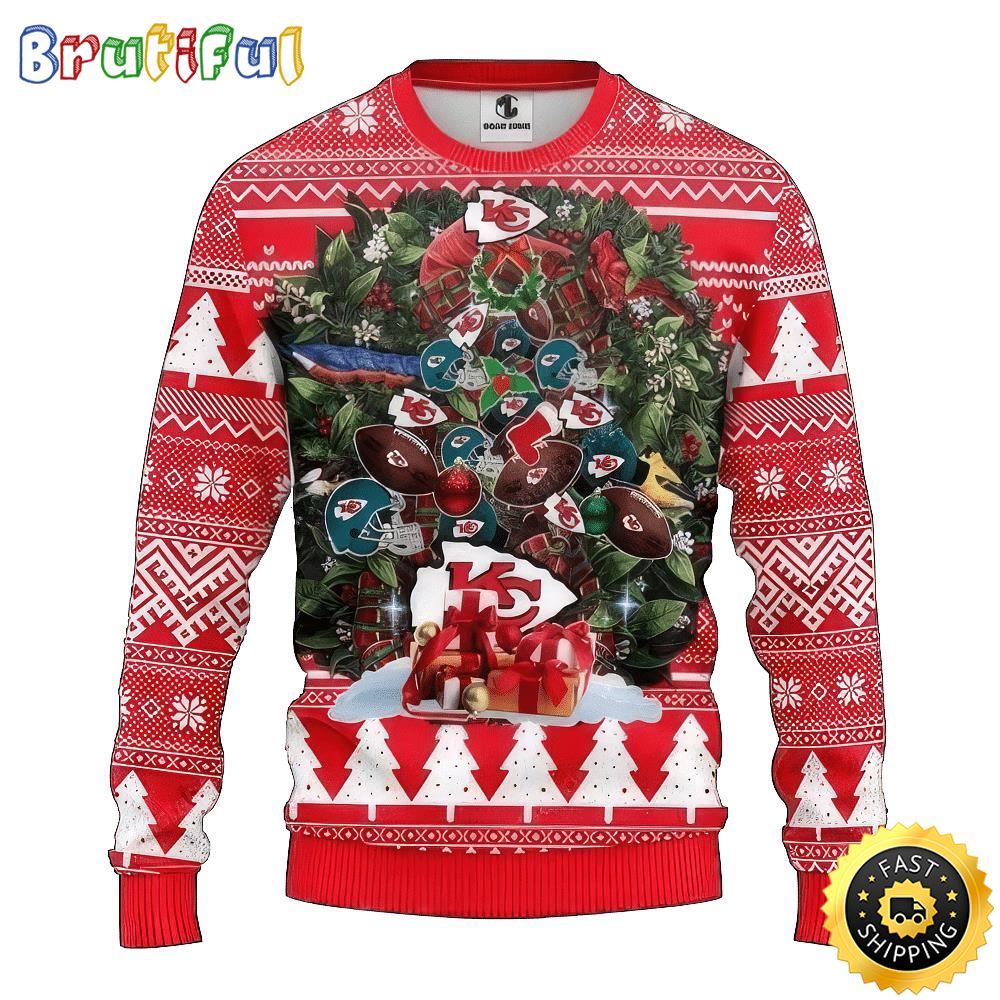 NFL Kansas City Chiefs Ugly Christmas Sweater Tree Christmas Unisex Sweater