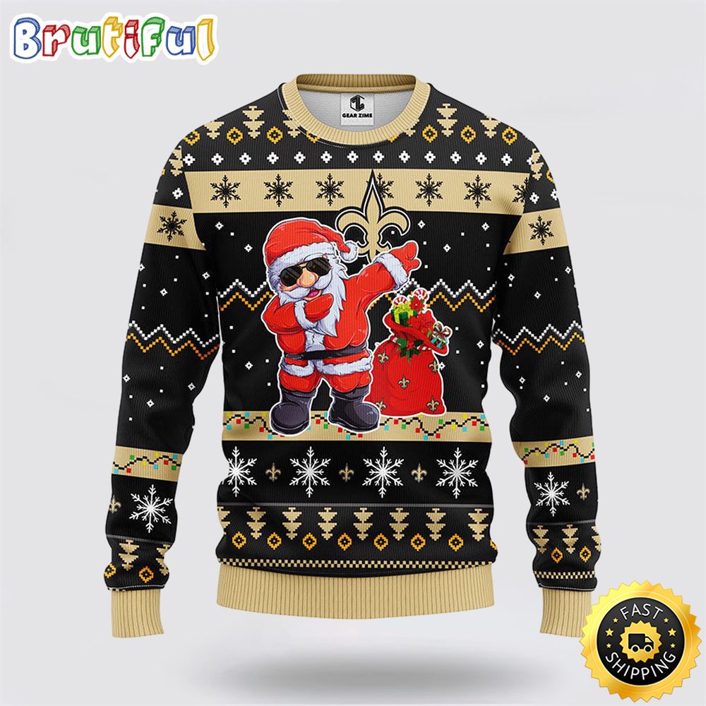 NFL New Orleans Saints Ugly Sweater Santa Claus Ugly Christmas Sweater