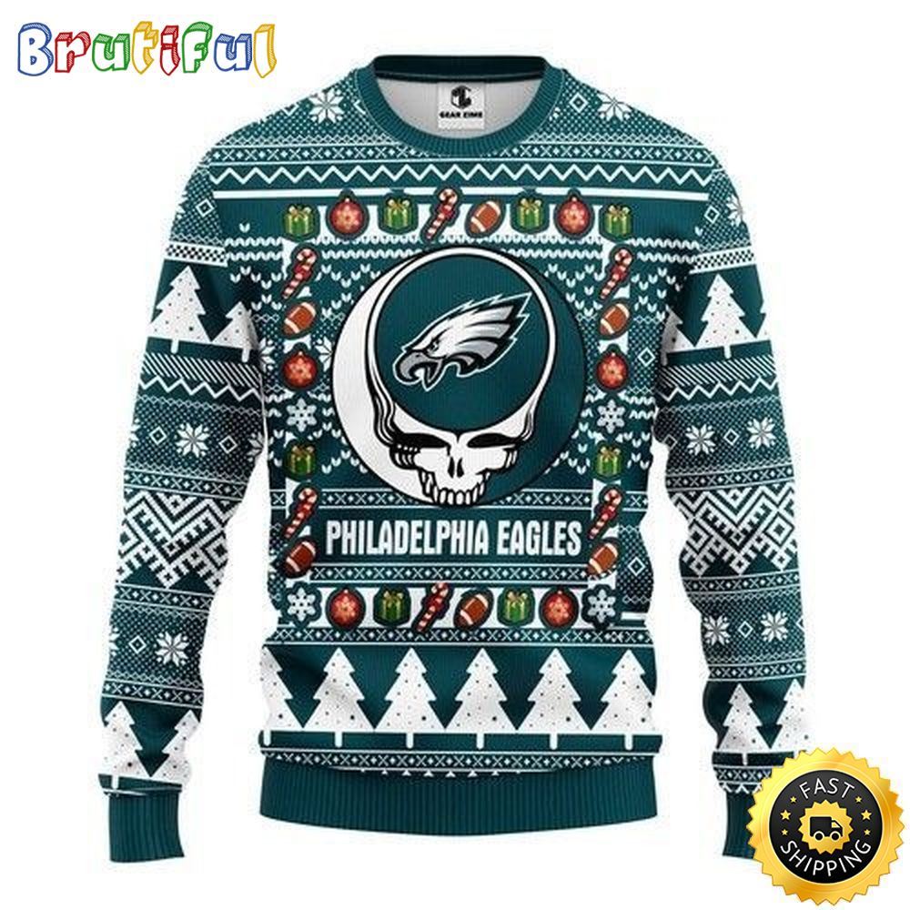 NFL Philadelphia Eagles Ugly Christmas Sweater The Intelligence Of The Skull Unisex Sweater