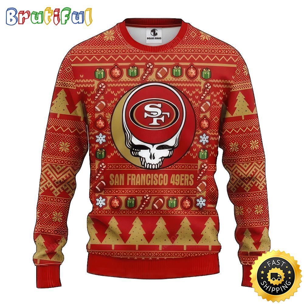 NFL San Francisco 49ers Ugly Christmas Sweater The Intelligence Of The Skull Unisex Sweater