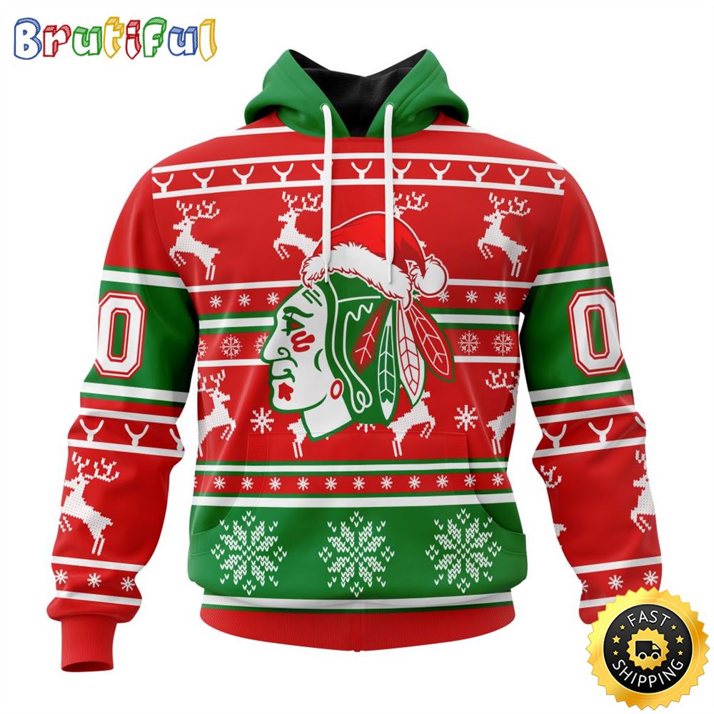 NHL Chicago BlackHawks Specialized Unisex Christmas Is Coming Santa Claus All Over Print 3D Hoodie Gift For Christmas Day