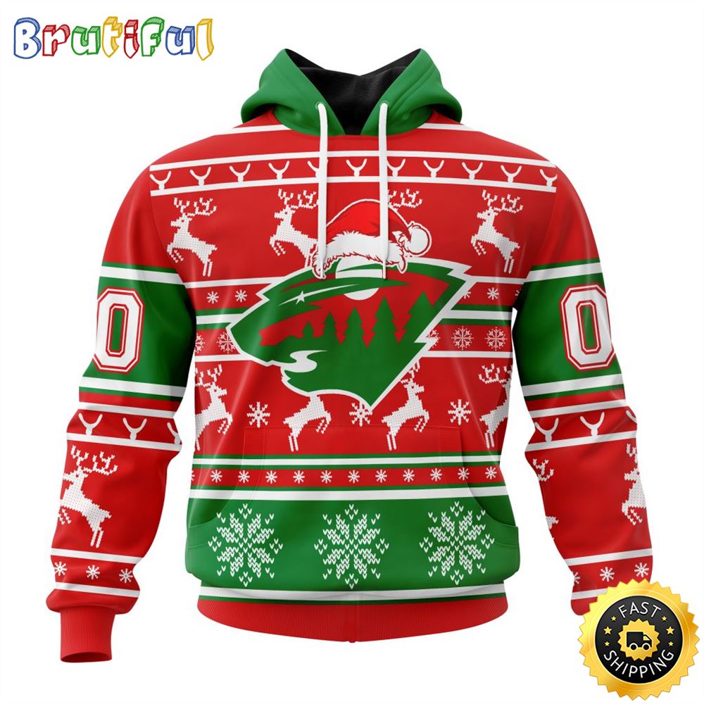 NHL Minnesota Wild Specialized Unisex Christmas Is Coming Santa Claus All Over Print 3D Hoodie Gift For Christmas Day