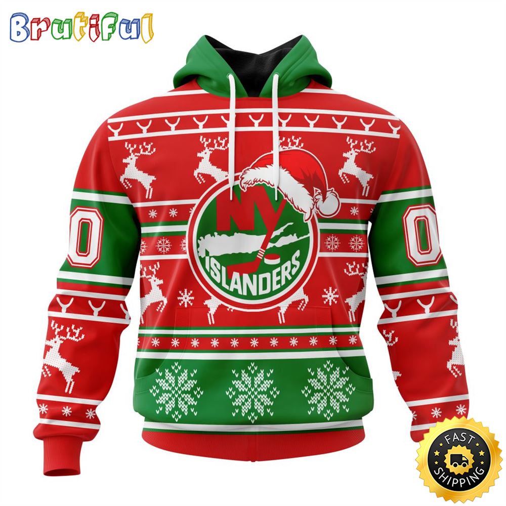 NHL New York Islanders Specialized Unisex Christmas Is Coming Santa Claus All Over Print 3D Hoodie Gift For Christmas Day