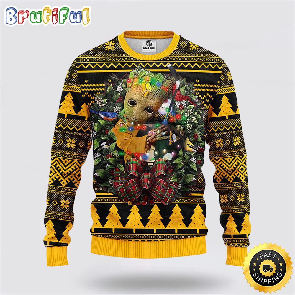 NHL Pittsburgh Penguins Ugly Sweater Groot Christmas Sweater