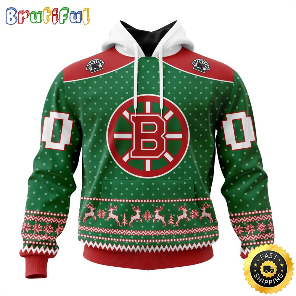 Personalized NHL Boston Bruins Special Ugly Christmas All Over Print 3D Hoodie Unisex Hoodie Tshirt Sweatshirt