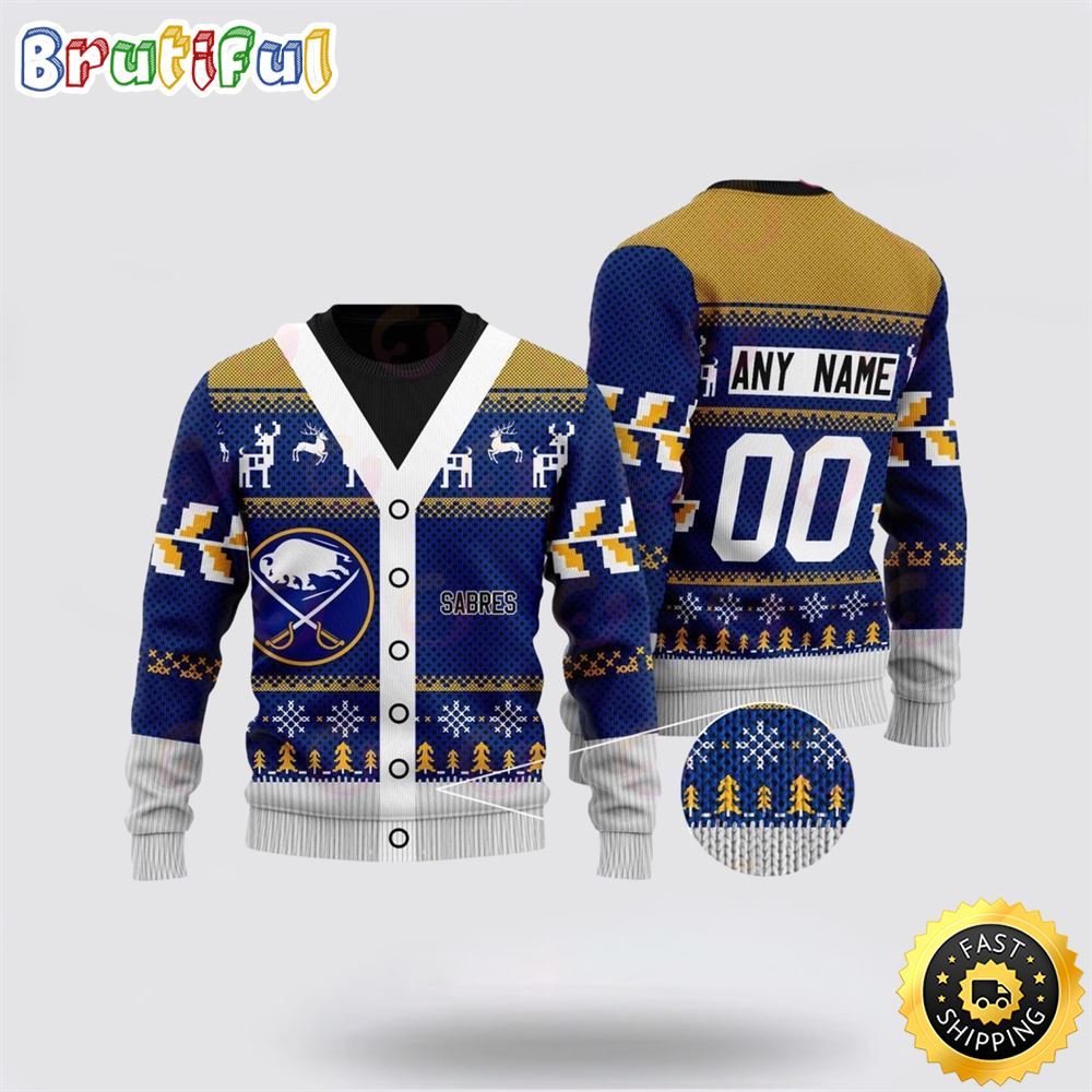 Personalized NHL Buffalo Sabres Elk Pattern Ugly Christmas Sweater Perfect Gift For Football Fans
