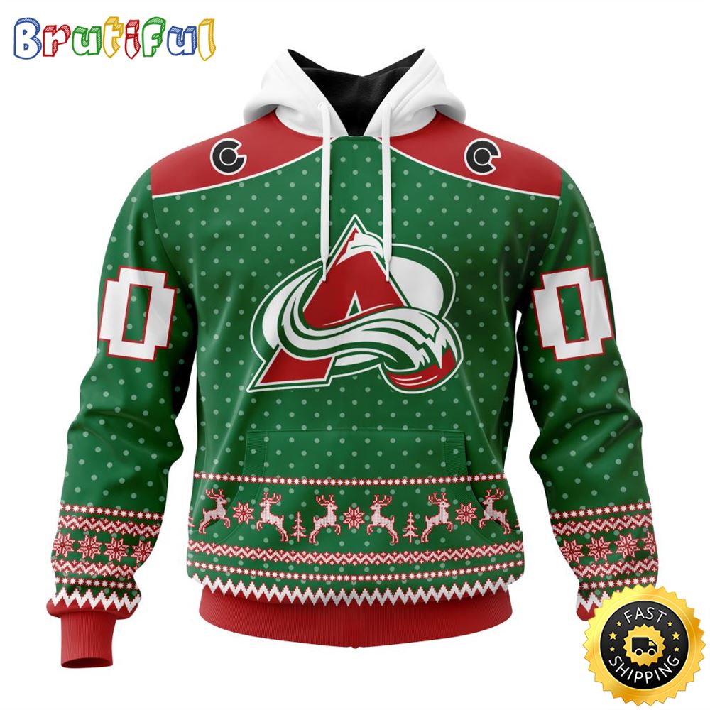 Personalized NHL Colorado Avalanche Special Ugly Christmas All Over Print 3D Hoodie Unisex Hoodie Tshirt Sweatshirt