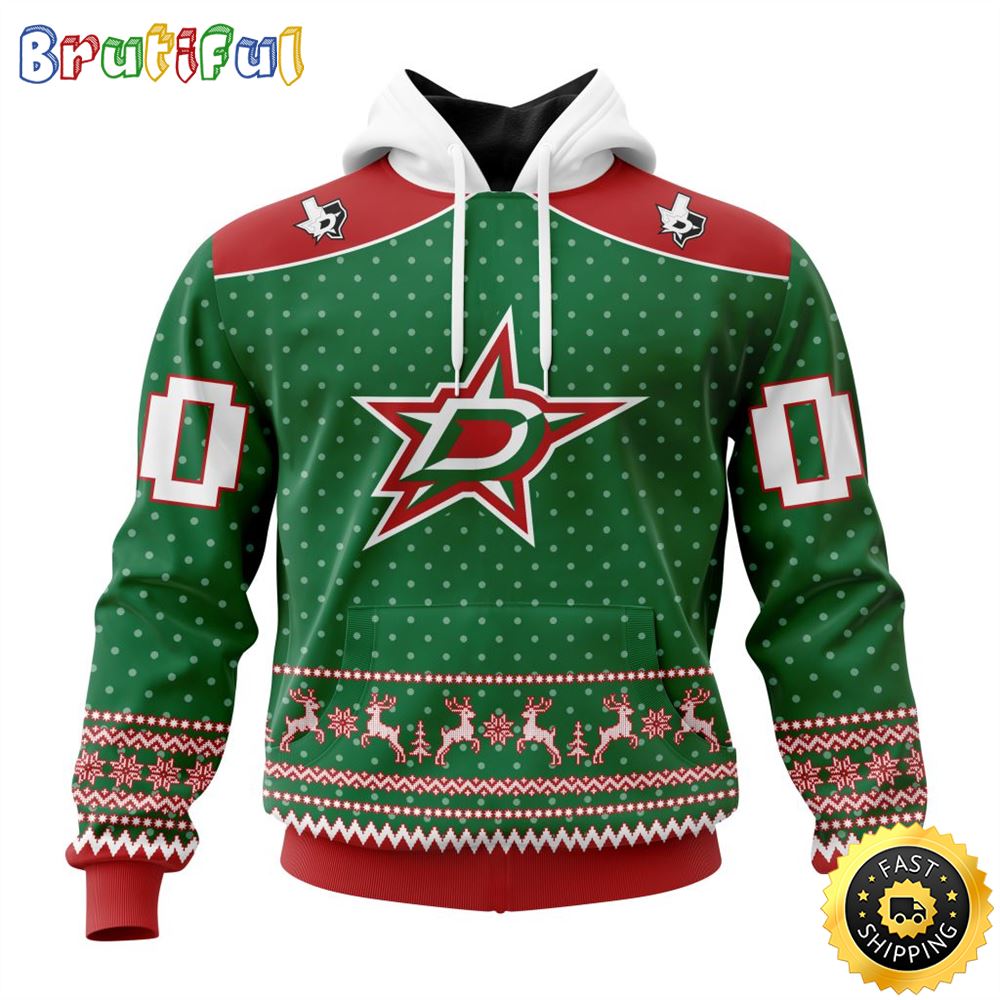 Personalized NHL Dallas Stars Special Ugly Christmas All Over Print 3D Hoodie Unisex Hoodie Tshirt Sweatshirt