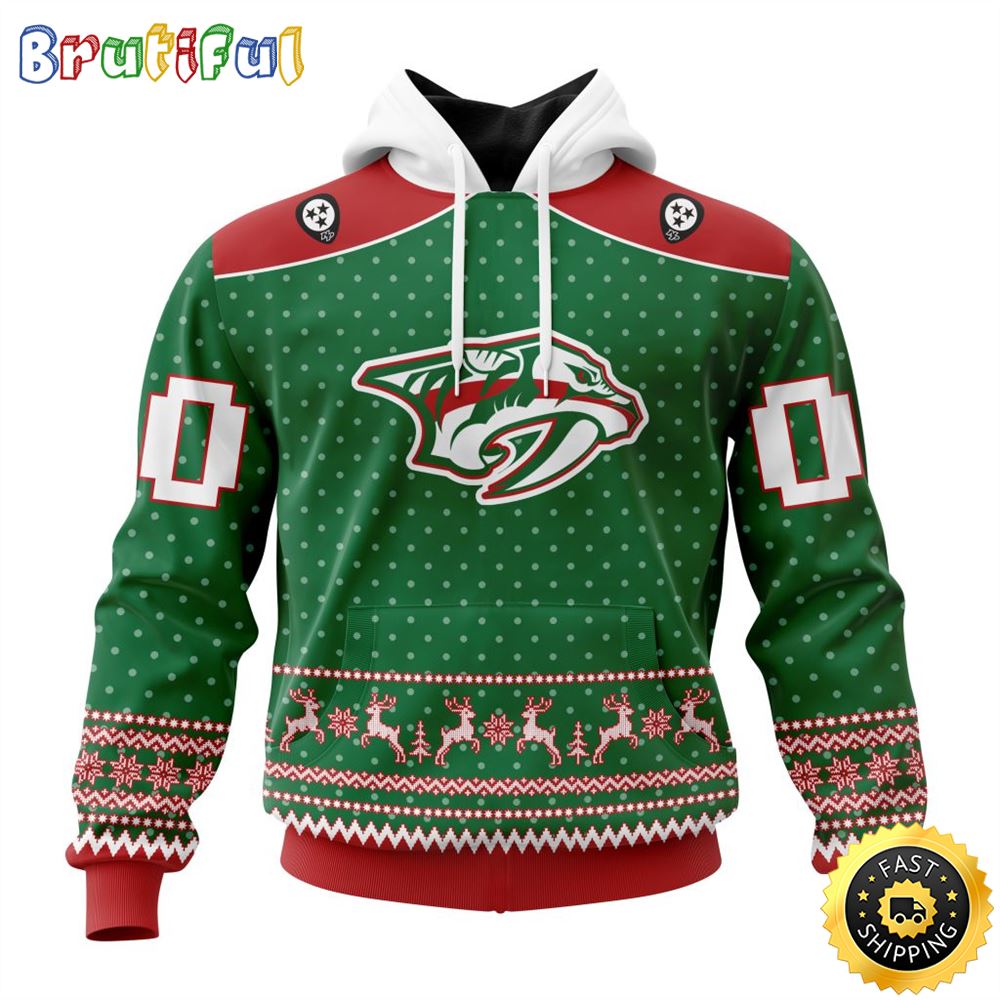 Personalized NHL Nashville Predators Special Ugly Christmas All Over Print 3D Hoodie Unisex Hoodie Tshirt Sweatshirt