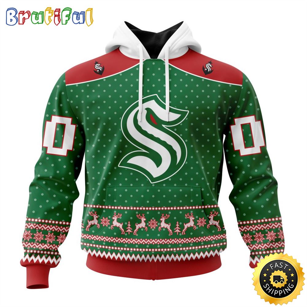 Personalized NHL Seattle Kraken Special Ugly Christmas All Over Print 3D Hoodie Unisex Hoodie Tshirt Sweatshirt