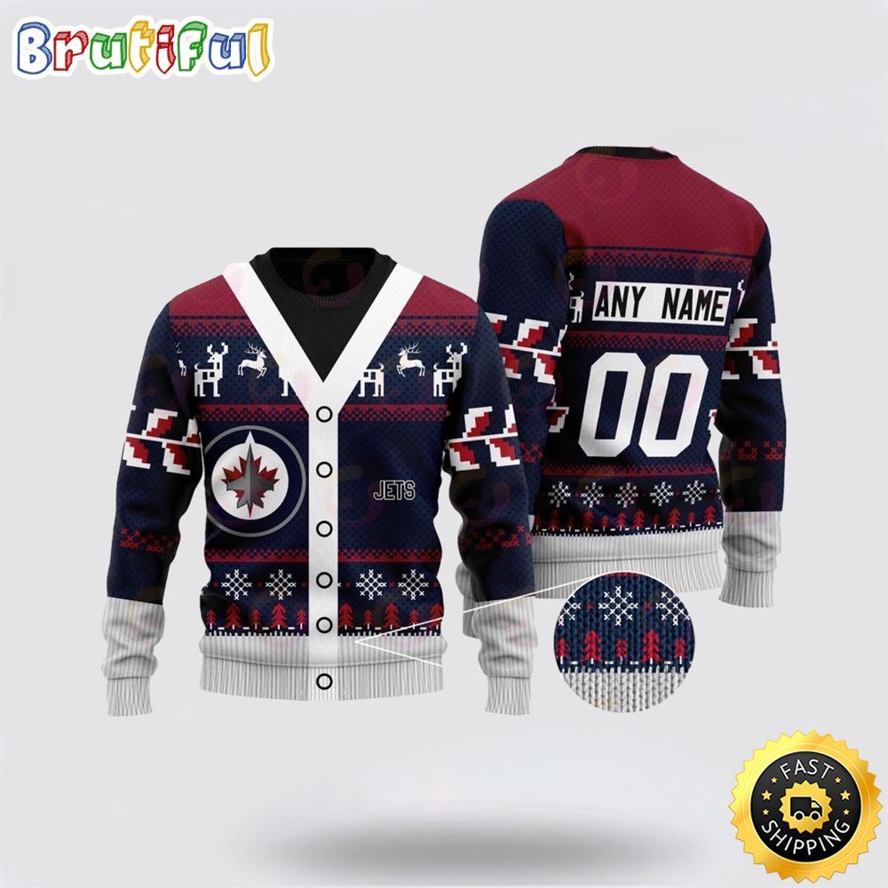 Personalized NHL Winnipeg Jets Elk Pattern Ugly Christmas Sweater Perfect Gift For Football Fans
