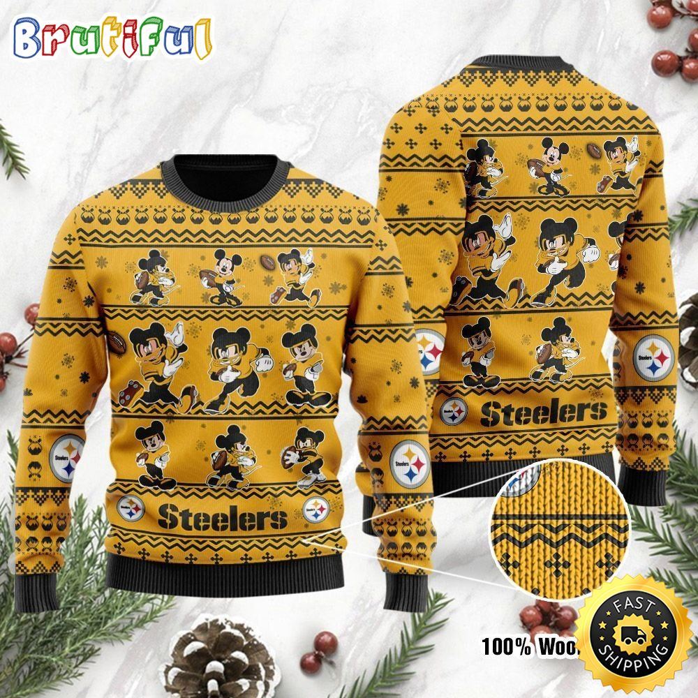 Pittsburgh Steelers Ugly Christmas Sweater Captain Mickey Mouse Perfect Gift For Football Fans