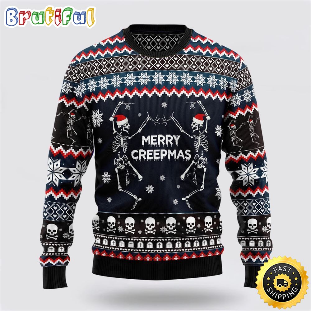 Skeleton Merry Creepmas Ugly Christmas Sweater Christmas Gift For That Everyone Will Love