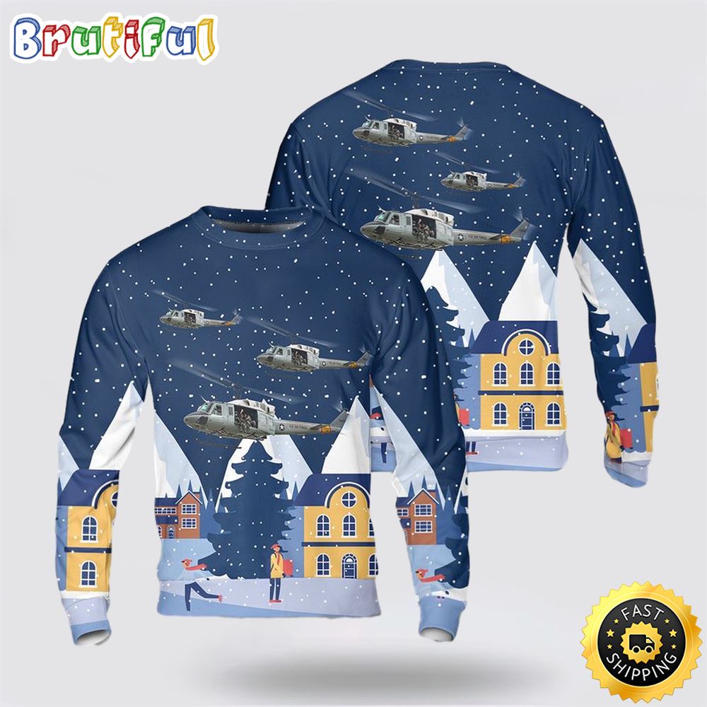 US Air Force Bell UH-1N Twin Huey 3D Sweater