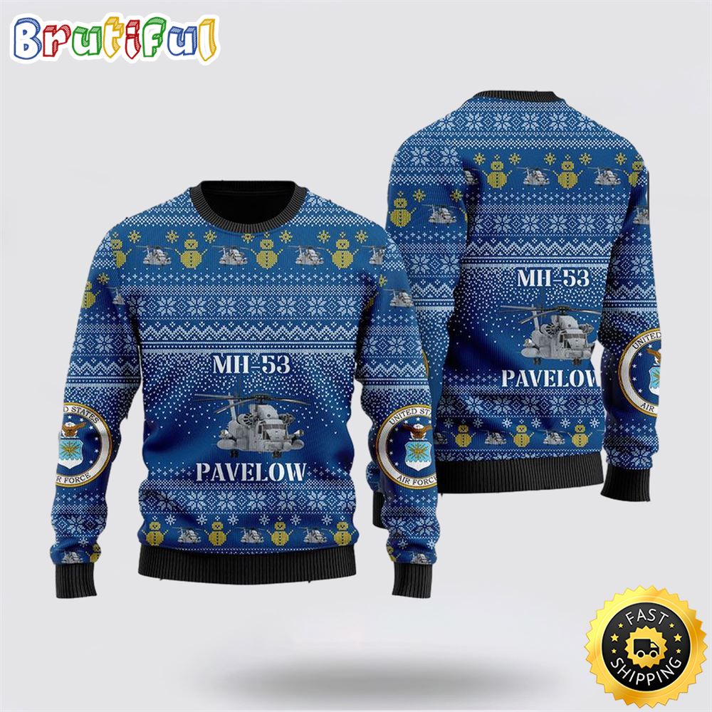 US Air Force Sikorsky MH-53 Pave Low Christmas Sweater 3D