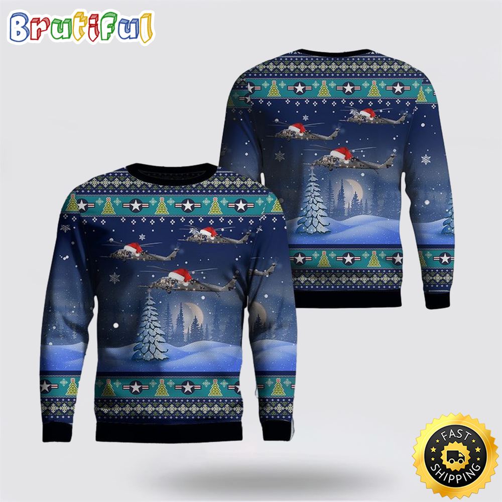 US Air Force (USAF) Sikorsky HH-60G Pave Hawk Christmas AOP Sweater
