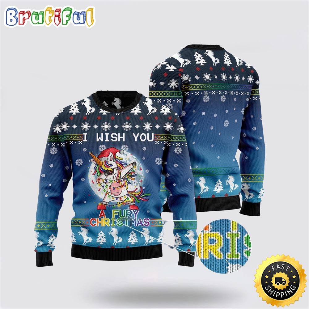 Unicorn Fury Ugly Christmas Sweater Perfect Gifts For Friends