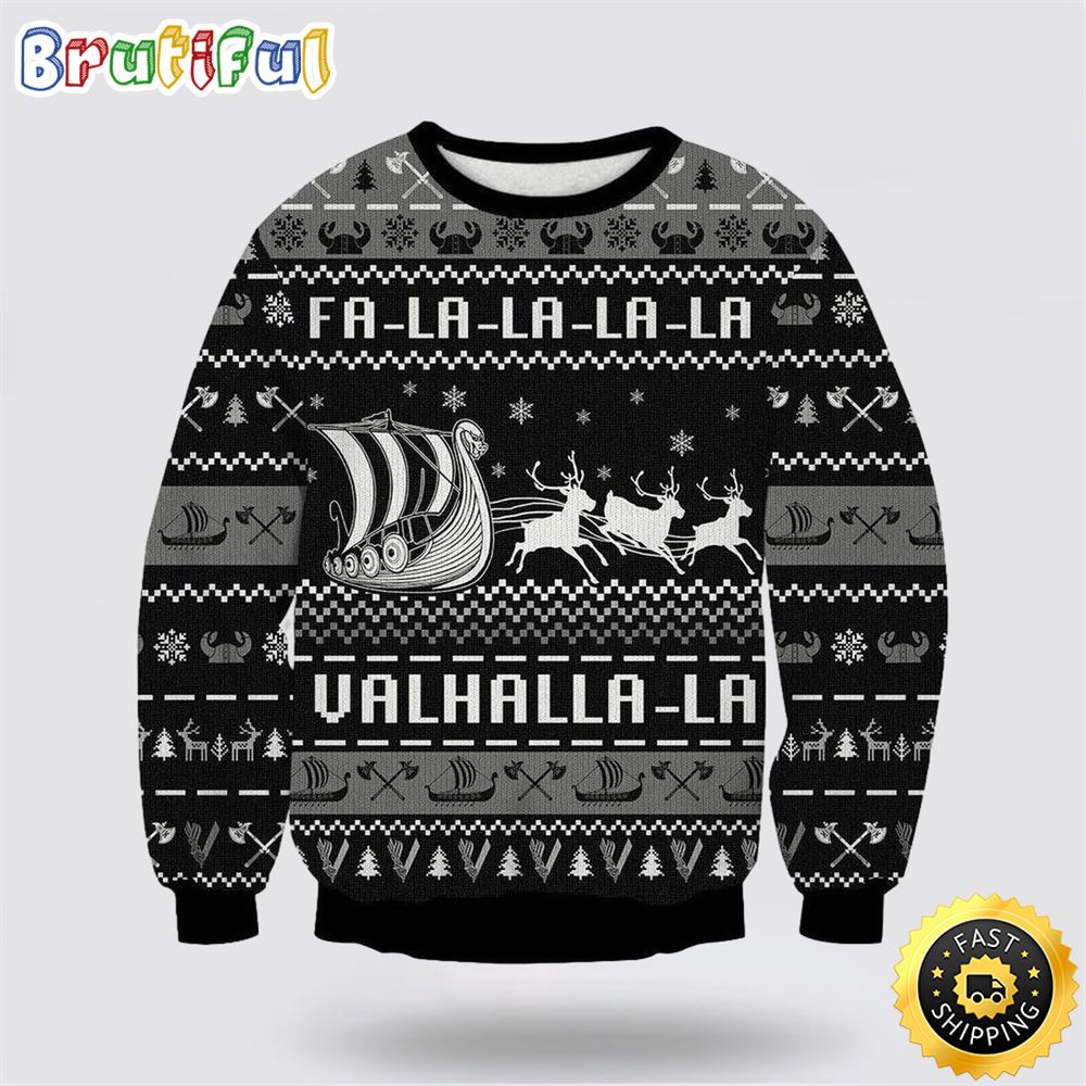 Valhalla Boat Ugly Christmas Sweater Christmas Gift For That Everyone Will Love